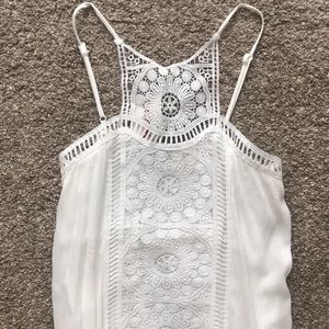 White with lace long dress